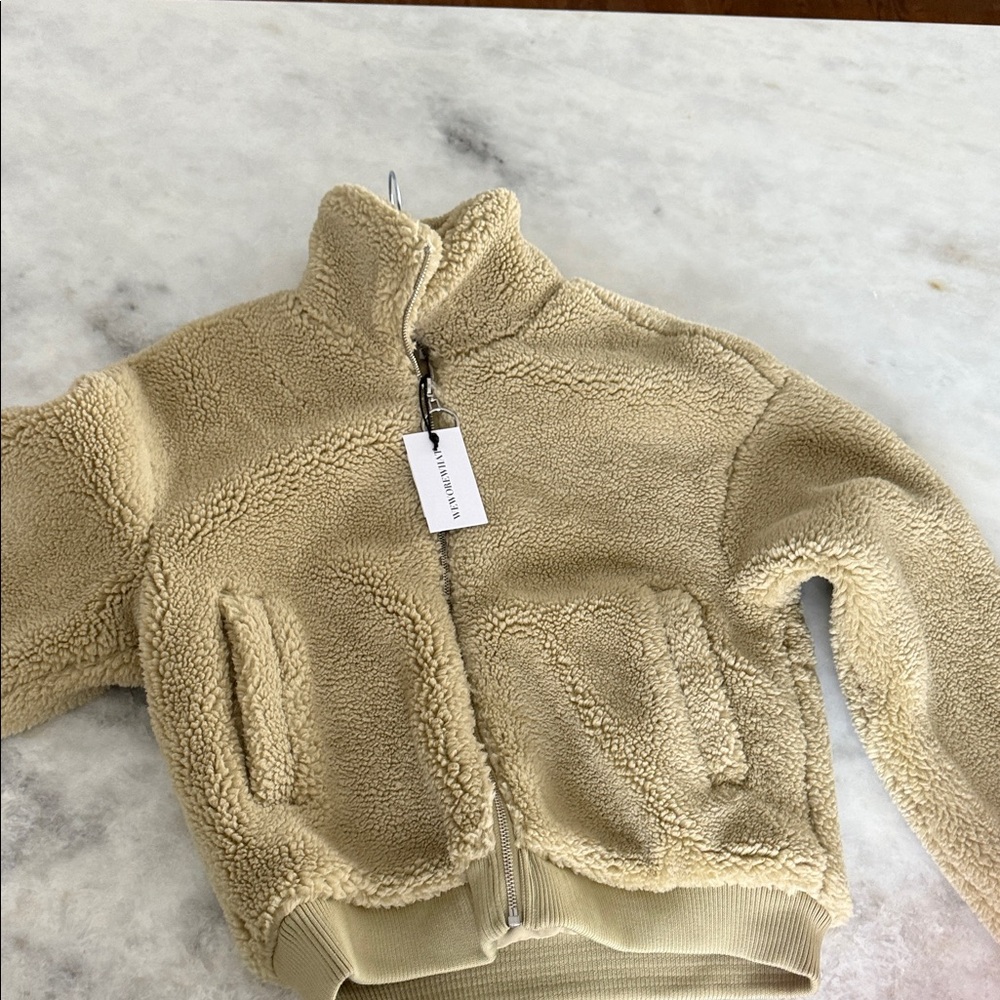 WEWOREWHAT Tan Sherpa Jacket